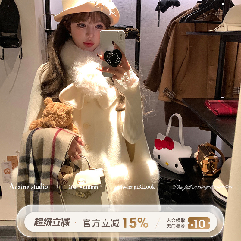 Acaine法式千金高级感斗篷大衣