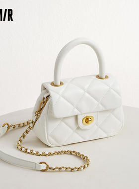 森马包包斜挎包女2024新款优雅知性菱格手提包简约单肩包时尚女包