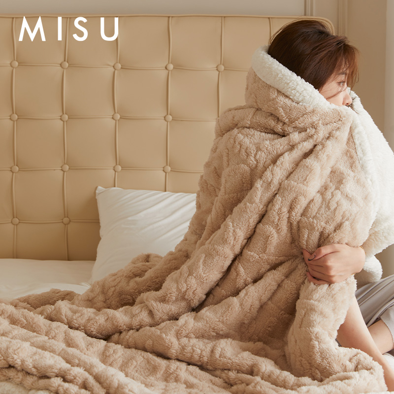 塔肤绒毛毯毯子午睡毯沙发毯w冬季加厚珊瑚绒毯毛巾被休闲毯盖毯