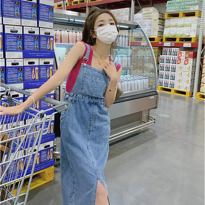 现货主推新增买家秀2024夏牛仔背带裙女160-5223-P95148,女装连衣裙,浙宝160