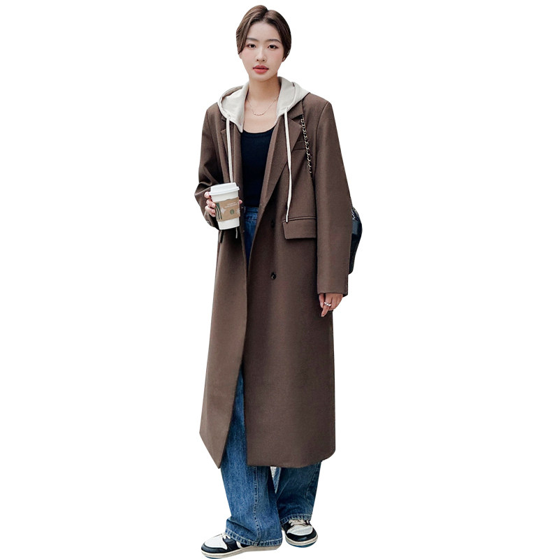 现货主推买家秀数据新款长款连帽西装160-5309-P155控218,女装西装,浙宝160