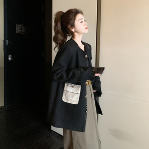 小众设计感黑色小香风外套女2025春秋季新款韩系时尚洋气减龄上衣图片