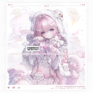 【百分百依恋】GM扭蛋虚木官配稿风水印框套组适配原创头像oc设稿