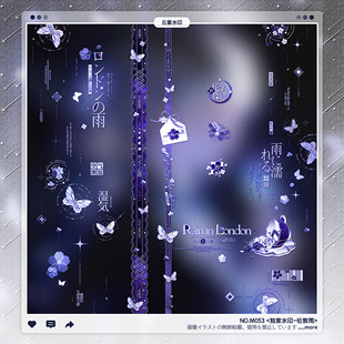 蝴蝶水印框套组适配原创头像oc设稿件 独家稿风英伦欧式 伦敦雨