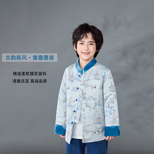 古韵新风·春晓鹤鸣|原创唐装4-12岁男童中式国风春秋外套演出