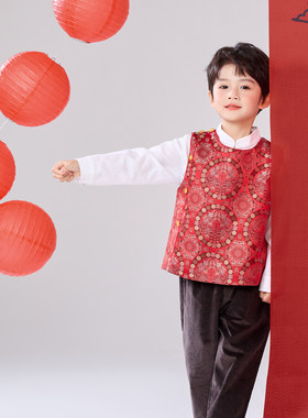 兴业堂汉元素马甲拜年汉服男女童