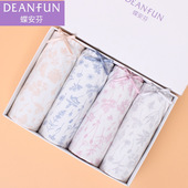 四条装 防过敏底裤 蝶安芬女士纯棉内裤 礼盒高腰印花100%全棉大码