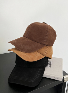 小羊皮鸭舌帽欧美秋冬定型