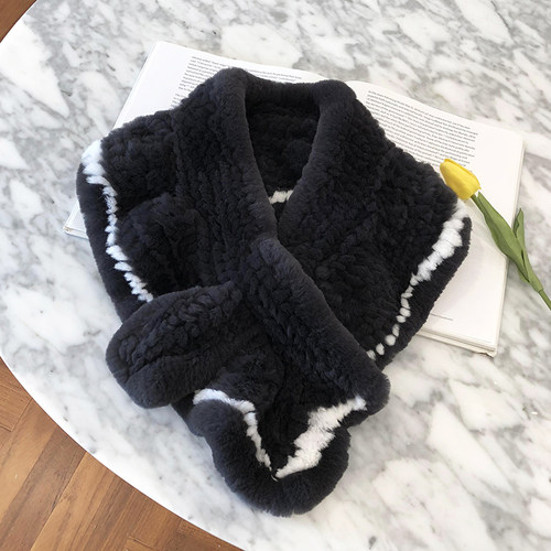 淑女獭兔毛围巾双面毛绒秋冬季