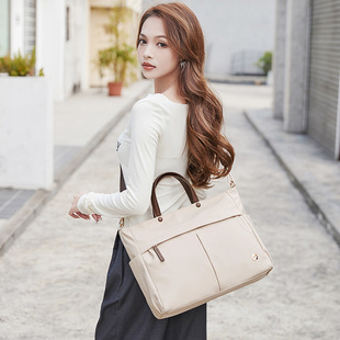 电脑包女士可套拉杆新款手提包单肩斜挎两用大容量通勤商务公文包