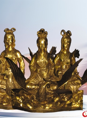 三霄娘娘坑三人物摆件铜像