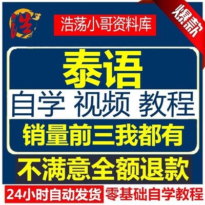 泰国语网课零基础入门初级中级泰语视频教程网络课程课件教学资料