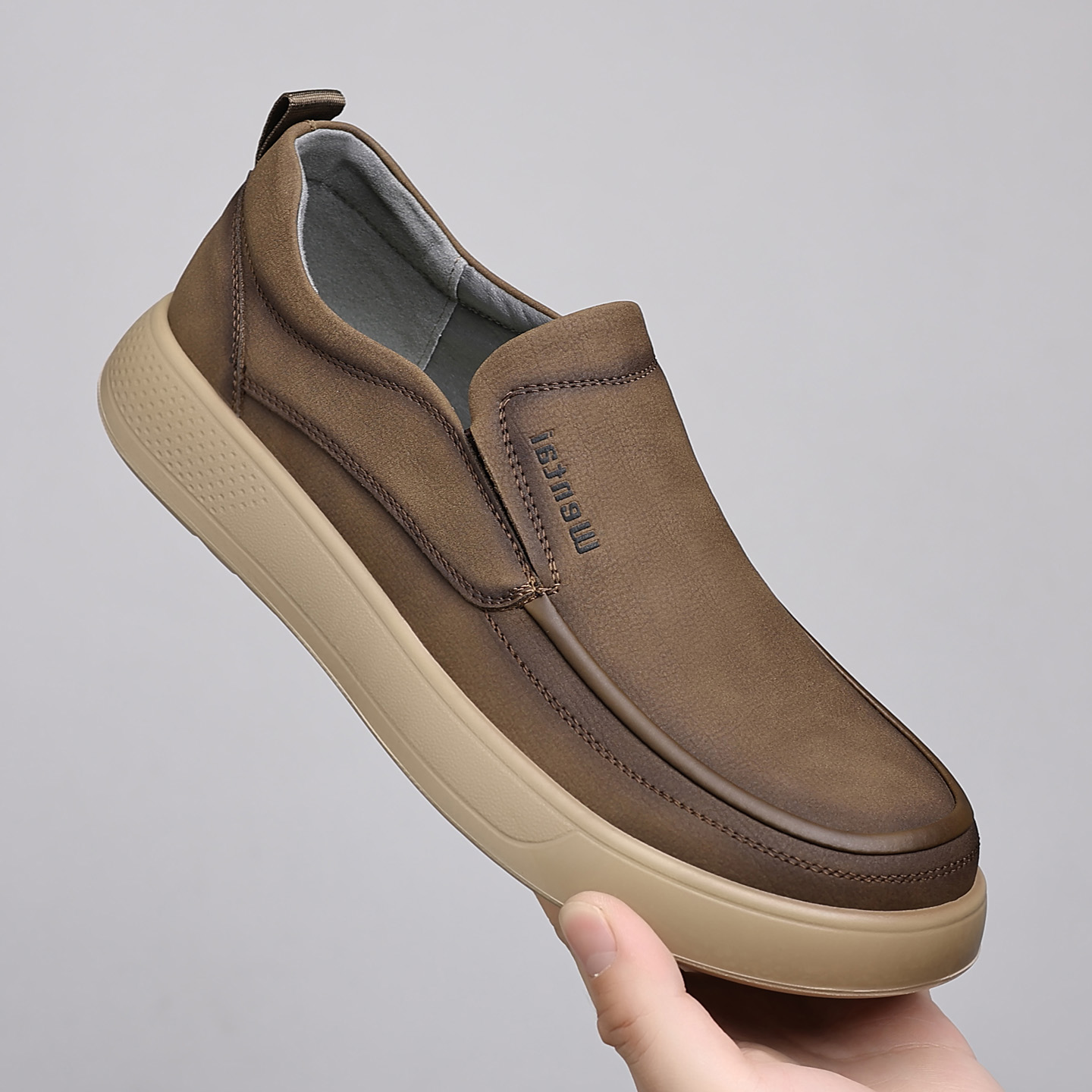 男士潮鞋软底轻便一脚蹬乐福鞋男鞋休闲鞋英伦风复古鞋子