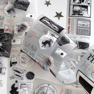 【循环分装】冰川切膜贴纸卷实验重地生命迹象晚樱拾花集文字花花