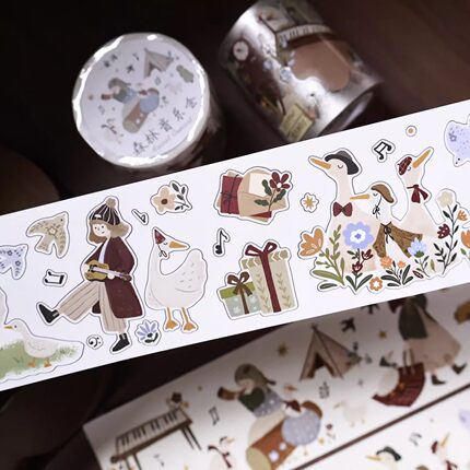 【循环分装】壹洱 盐系切膜和纸胶带春日锦绣森林音乐会复古手帐