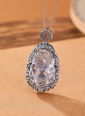 本月新品限时优惠白水晶吊坠女