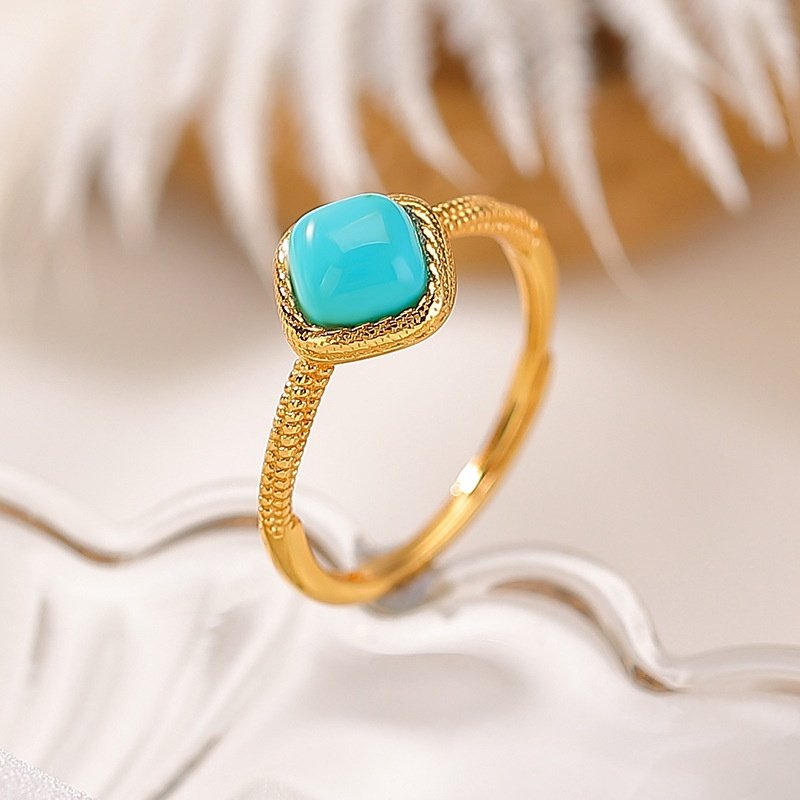 轻奢高级感s925纯银镀金绿松石扭麻纹菱形几何简约气质百搭戒指女,饰品/流行首饰/时尚饰品新,戒指/指环,淘宝优惠券,粉丝福利购,淘宝优惠卷