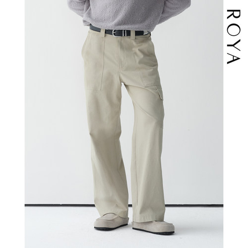 ROYA | 强捻新疆长绒棉人丝混纺筋骨感贴袋工装休闲裤