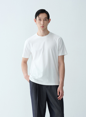 ROYA丨液氨长绒棉基础圆领短袖极静奢舒适通勤百搭凉感tee夏款男