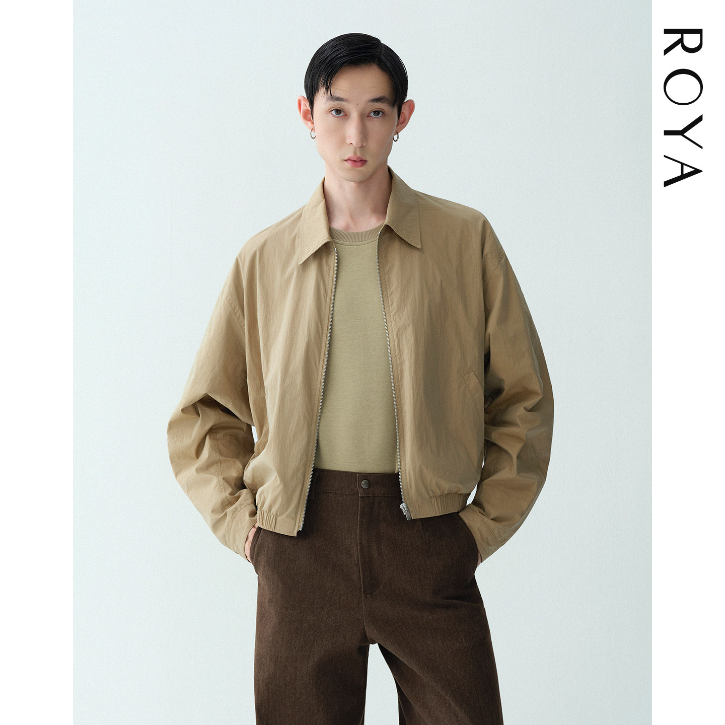 ROYA | 进口尼龙休闲短夹克冲锋衣优雅户外天丝莱赛尔微皱雾感
