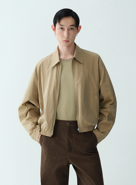 ROYA | 日本进口尼龙天丝莱赛尔混纺微皱雾感短款休闲夹克