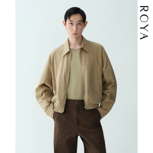 ROYA 休闲夹克 日本进口尼龙天丝莱赛尔混纺微皱雾感短款
