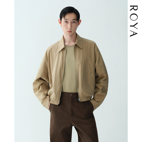 ROYA | 日本进口尼龙天丝莱赛尔混纺微皱雾感短款休闲夹克
