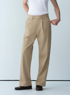 ROYA | 新疆长绒棉斜纹高密长绒棉打褶奇诺休闲简约百搭长裤