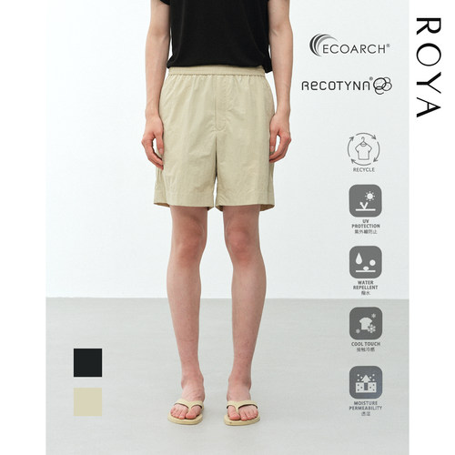 ROYA | ECOARCH®凉感再生尼龙防泼水轻量抽绳五分短裤 夏季新品