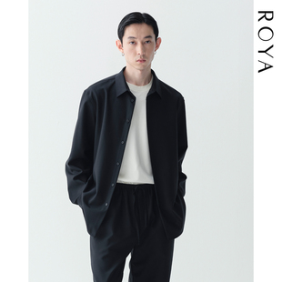 ROYA 澳洲进口美利诺羊毛混纺巴素兰工艺小翻领简约衬衫