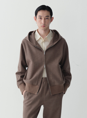 ROYA | 澳洲美丽诺羊毛棉混纺拉链连帽卫衣