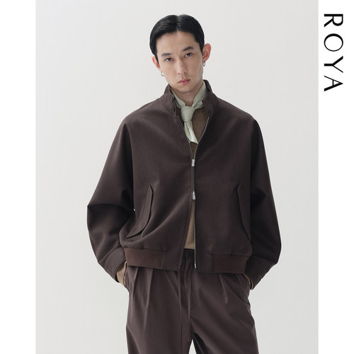 ROYA | 澳洲美丽诺羊毛混纺精纺哈灵顿西装夹克外套花纱斜纹