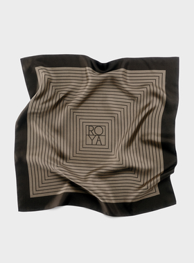 ROYA | 100% 桑蚕丝几何图形方巾丝巾