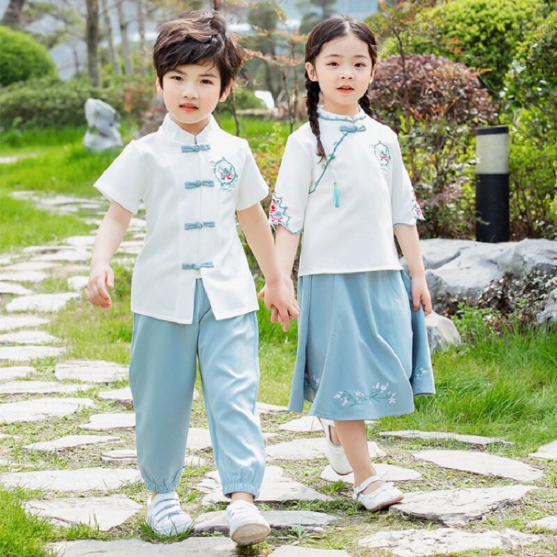 六一儿童节中国风演出服民国风汉服古风帅气幼儿园毕业照古风唐装