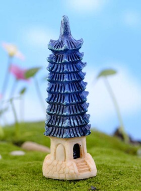 盆栽摄影房屋树脂灯塔建筑小摆件