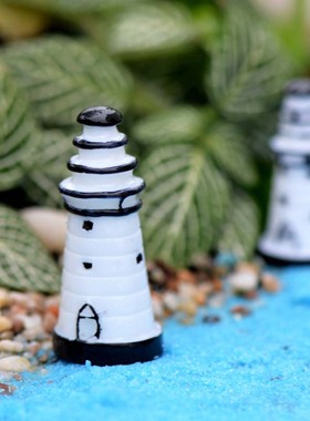 灯塔房屋建筑欧式风海景小摆件