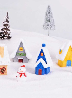 雪景欧式风摄影建筑房屋小道具