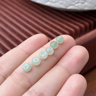 缅甸天然翡翠A货冰种浅绿算盘珠diy饰品配件小隔片配珠转运珠批发