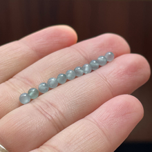 美至缘翡翠A货源头高冰晴水蓝水小米珠散珠子冰透水润散珠子DIY