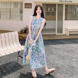 夏款新款上新【】2D037-8861-P135-K208蓝色碎花仙仙裙，女装连衣裙，2D037