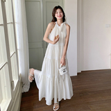新款2D037-8825-P135-K208挂脖绑带温柔仙女裙，女装连衣裙，2D037