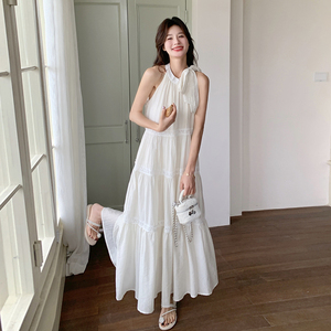 新款2D037-8825-P135-K208挂脖绑带温柔仙女裙图片
