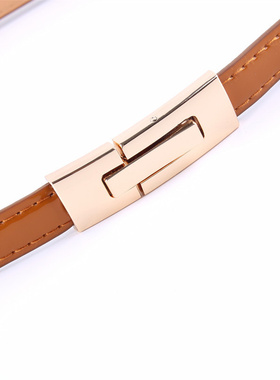 百搭细腰带女黑色皮带漆皮装饰西装配饰毛衣连衣裙子西裤裤带黑色