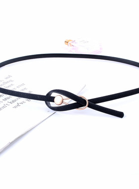 黑色小皮带女细百搭韩版装饰腰带配裙子简约学生毛衣连衣裙配饰