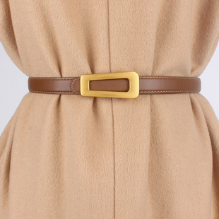 皮带女款真皮时尚高级感腰带细配裙子黑色潮牛仔裤带牛皮百搭装饰