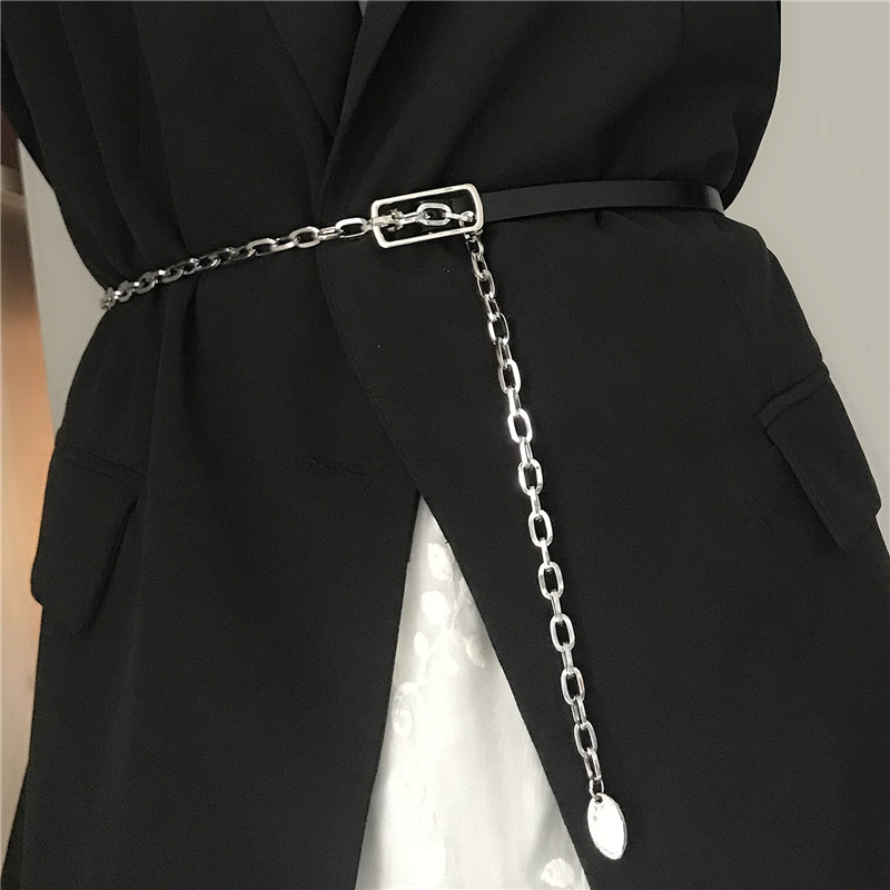 腰带女夏季装饰配裙子小皮带韩版简约百搭腰链金属新款潮细裤链子