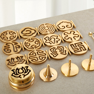 提柱款 香模香印香拓香炉锥香模具图案全 纯铜香道香篆工具入门套装