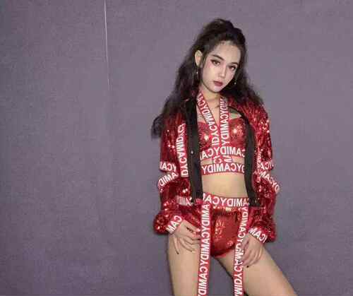 爵士舞嘻哈亮片女歌手演出服新品
