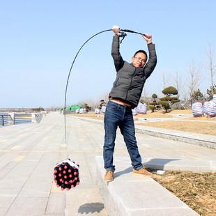 H超硬抛竿海杆轻雷强水滴轮套装 路亚竿碳素直柄枪柄双竿稍MH 鱼竿