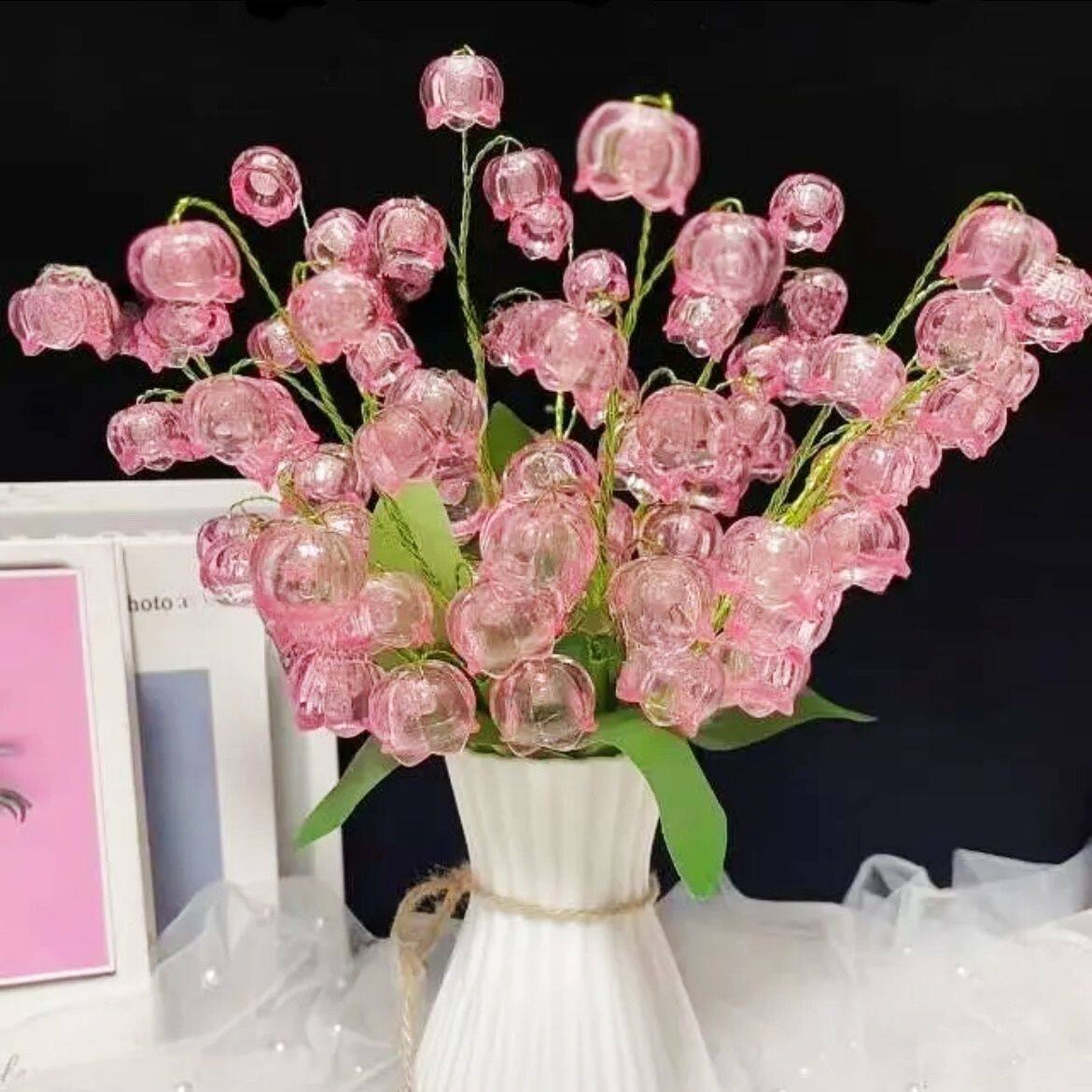 磨砂/透明香水铃兰花材料包散珠子diy手工串珠仿真花束铃兰花摆件